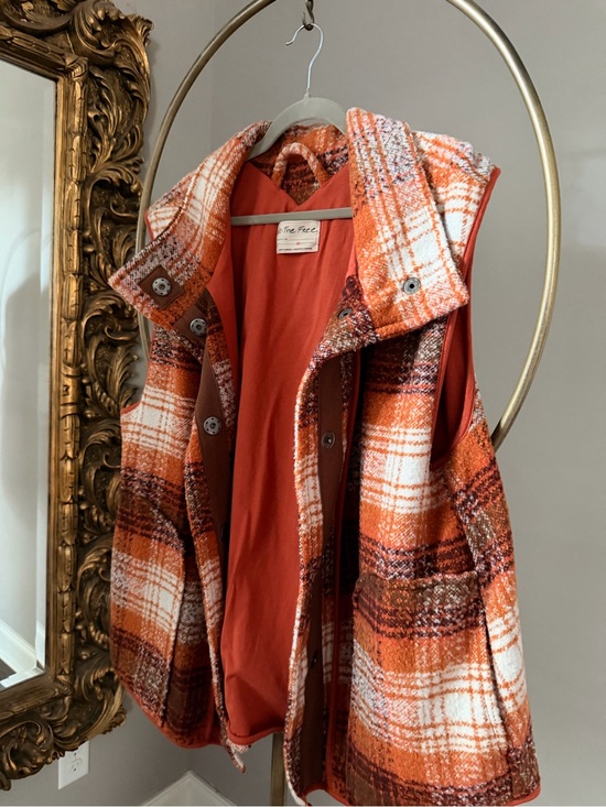 Free People Jackets & Blazers - Free People Wrapped Up Blanket Vest in Topaz Combo